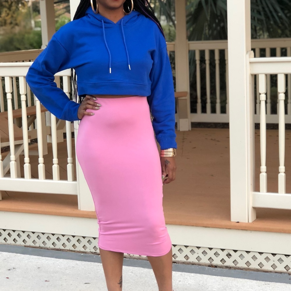 Blue cropped hoodie